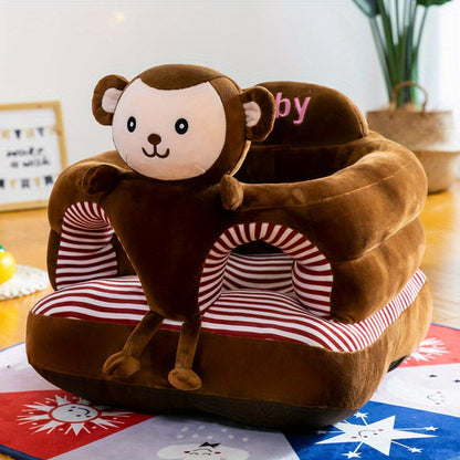 45cm/17.71in Plush Toy Practice Sitting Seat - Comfortable Learning Seat for Baby & Toddler - Cartoon Seat for Comfort & Fun!