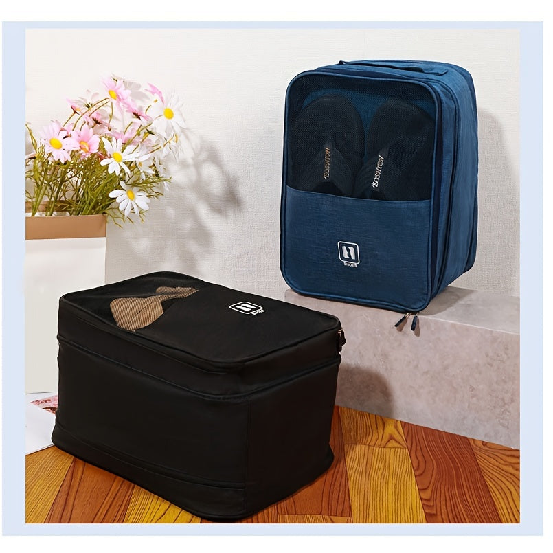 Travel Shoes Storage Bag, Portable Zipper Storage Bag With Handle Luggage Packing Bag For Shoes