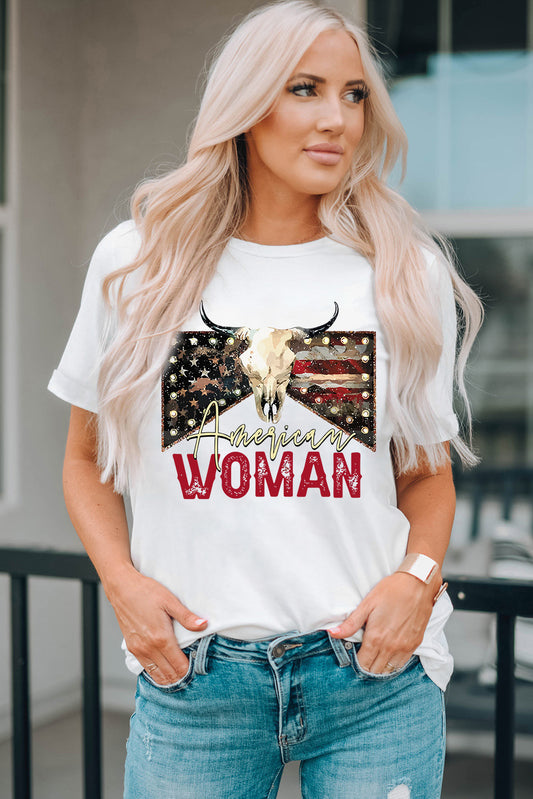 AMERICAN WOMAN T-shirt graphique à col rond