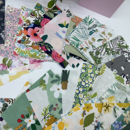 50pcs 10*10cm/3.9*3.9in Twill Pastoral Flowers And Plants Series Hundred Quilt DIY Patchwork