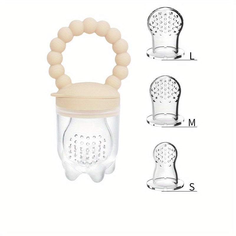 3pcs Children's Silicone Fruit & Vegetable Feeder with Handle - Perfect Food Supplement Pacifier!