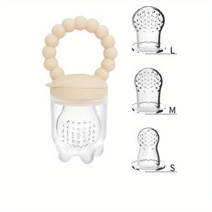 3pcs Children's Silicone Fruit & Vegetable Feeder with Handle - Perfect Food Supplement Pacifier!