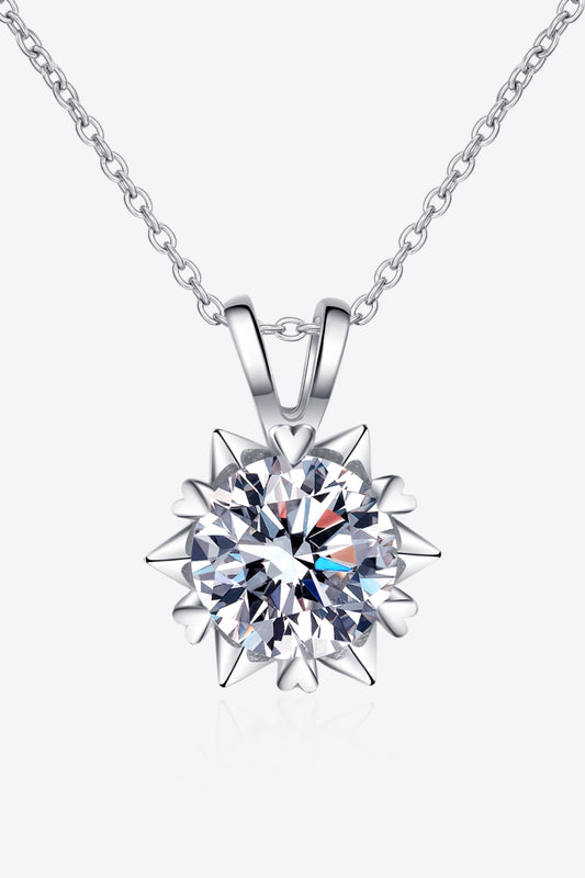 Learning To Love 925 Sterling Silver Moissanite Pendant Necklace