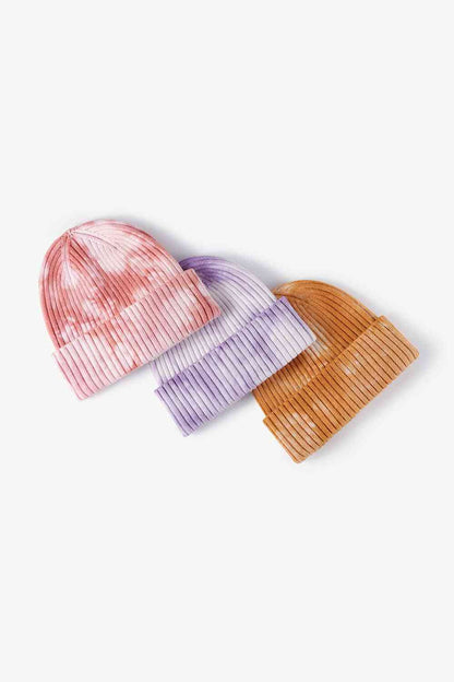 Bonnet à revers côtelé tie-dye