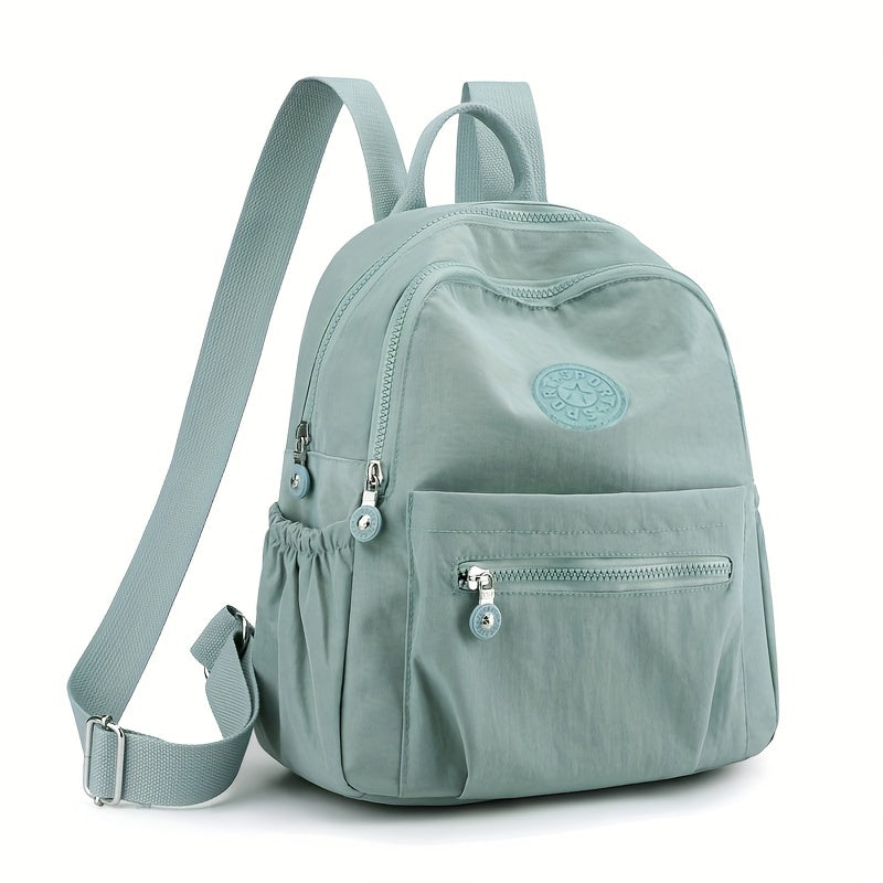 Sac à dos élégant en nylon avec fermeture éclair et sangles réglables pour le voyage et l'école – Parfait pour organiser vos essentiels. 