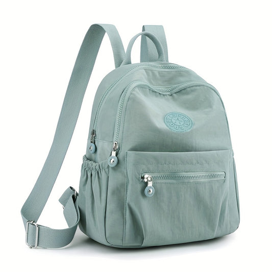 Stylish Nylon Zipper Backpack with Adjustable Straps for Travel and School - Perfect for Organizing Your Essentials