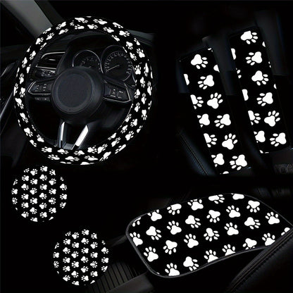 1pc-4pcs Car Coasters, Anti Slip Cup Pad, 3pcs/set, 6pcs/set Multicolor Dog Paws Print Car Interior Supplies