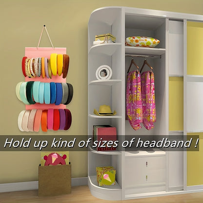 1pc Hanging Hair Accessories Organizer For Girls,Headband Storage Bag (without Headband)