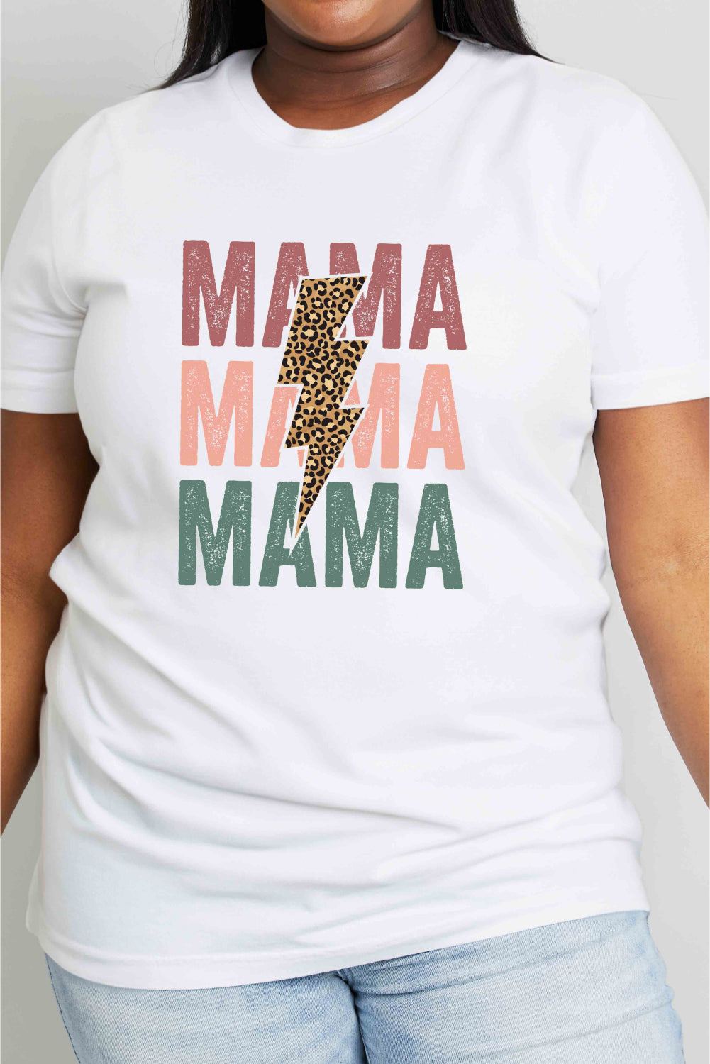 Camiseta de algodón con gráfico MAMA de talla grande de Simply Love