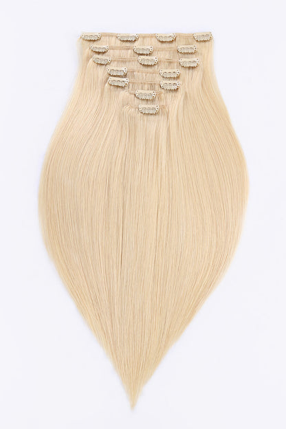 20" 120g Clip-in Hair Extensions Indian Human Hair in Blonde