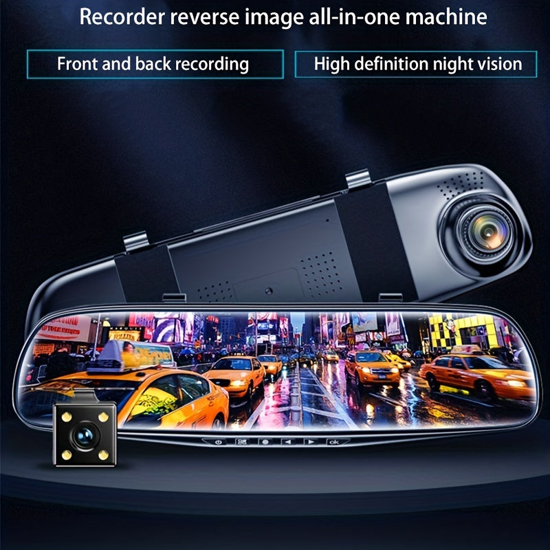 4.2 Inch Large Screen Rearview Mirror Dash Cam Dual Lens HD 1080P Night Market HD Dash Cam For All Models