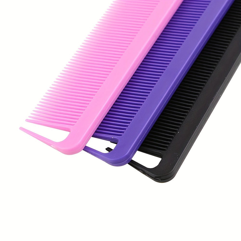 5pcs Professional Hair Styling Comb Set with Long Steel Pin Rat Tail Teasing Combs for Smooth and Controlled Styling