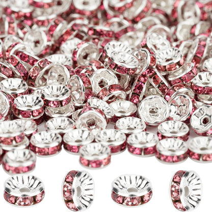 800 cuentas espaciadoras redondas de diamantes de imitación de 6 mm a 8 mm, perfectas para hacer collares, brazaletes y joyas colgantes. 