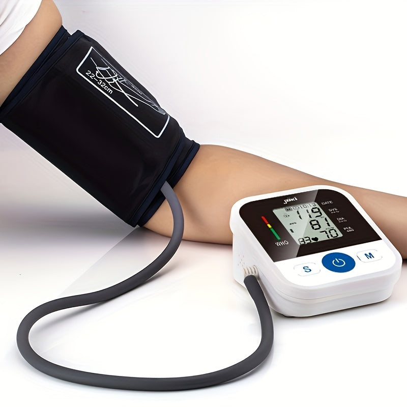 99 Memory-Function Digital Blood Pressure Monitor - Automatic Upper Arm BP Machine With Cuff - Large LCD, No Battery Needed!