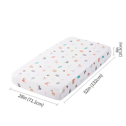 3pcs/set Forest Friends Microfiber Crib Bedding Set - Soft Quilt, Fitted Sheet, and Crib Skirt for Boys and Girls - Adorable Animal Designs for a Cozy Nursery