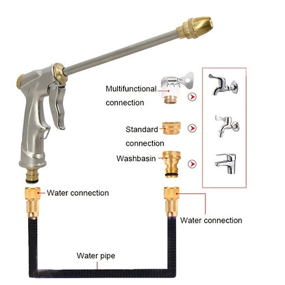 Upgrade Your Car Washing Game with this Retractable High-Pressure Metal Nozzle Hose Set!