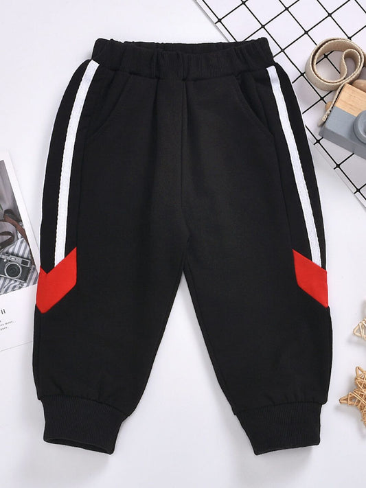 Pantalon de jogging contrasté à rayures latérales pour enfants