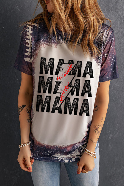 T-shirt imprimé à col rond MAMA