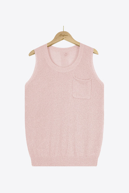 Buttoned Pocket Knit Tank