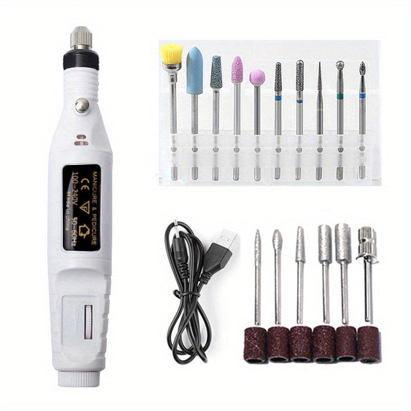 10 In 1 Electric Mini Personal Manicure And Pedicure Kit Nail File Includes Callus Remover, Nail Buffer & Polisher