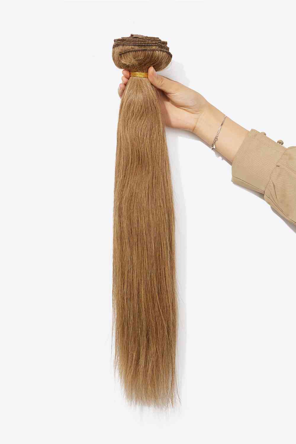 18''140g #10 Natural Straight Clip-in Hair Extensions Human Hair