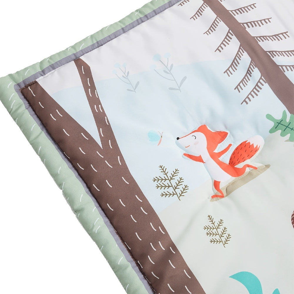 3pcs/set Forest Friends Microfiber Crib Bedding Set - Soft Quilt, Fitted Sheet, and Crib Skirt for Boys and Girls - Adorable Animal Designs for a Cozy Nursery