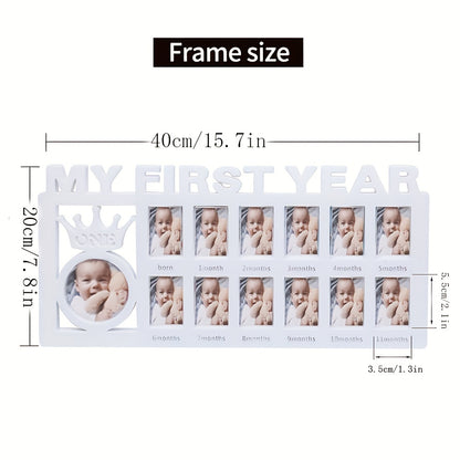 12-Month Growth Record Photo Frame for Baby - Creative Design & PP Plastic Material