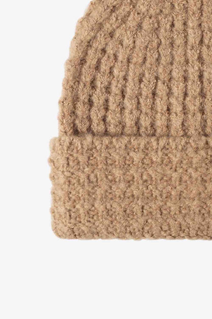 Waffle-Knit Cuff Beanie