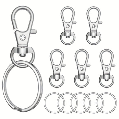 50-Piece Key Chain Hooks & Key Rings Set - Perfect for DIY Jewelry Making & Hanging Rope Projects!