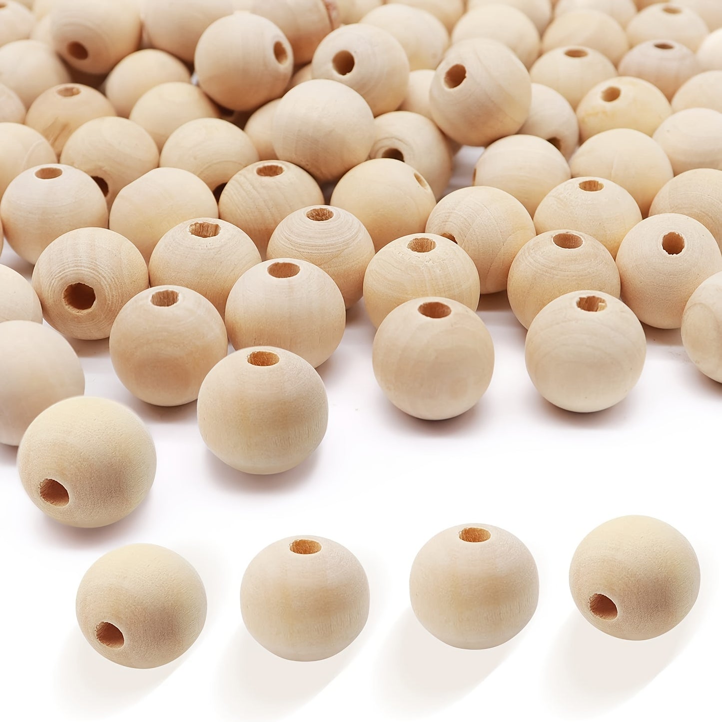 100pcs Natural Wood Beads - Perfect for DIY Jewelry & Crafts - 20mm Unfinished Spacer Beads - Loose Beads for Crafting Supplies