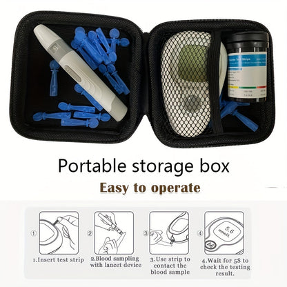 Blood Glucose Monitor Set: Accurate Testing with No Code Adjustment & Battery Powered Automatic Meter