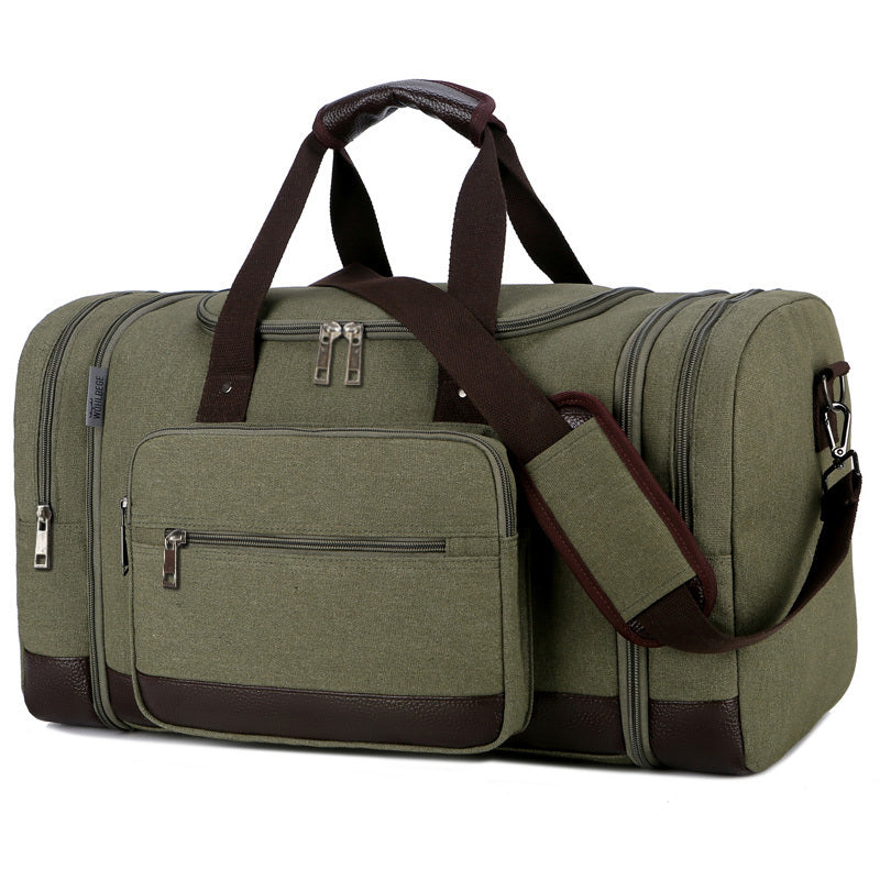 Zipper Duffel Bag, Canvas Travel Storage Bag, Versatile Large Weekender Overnight Bag