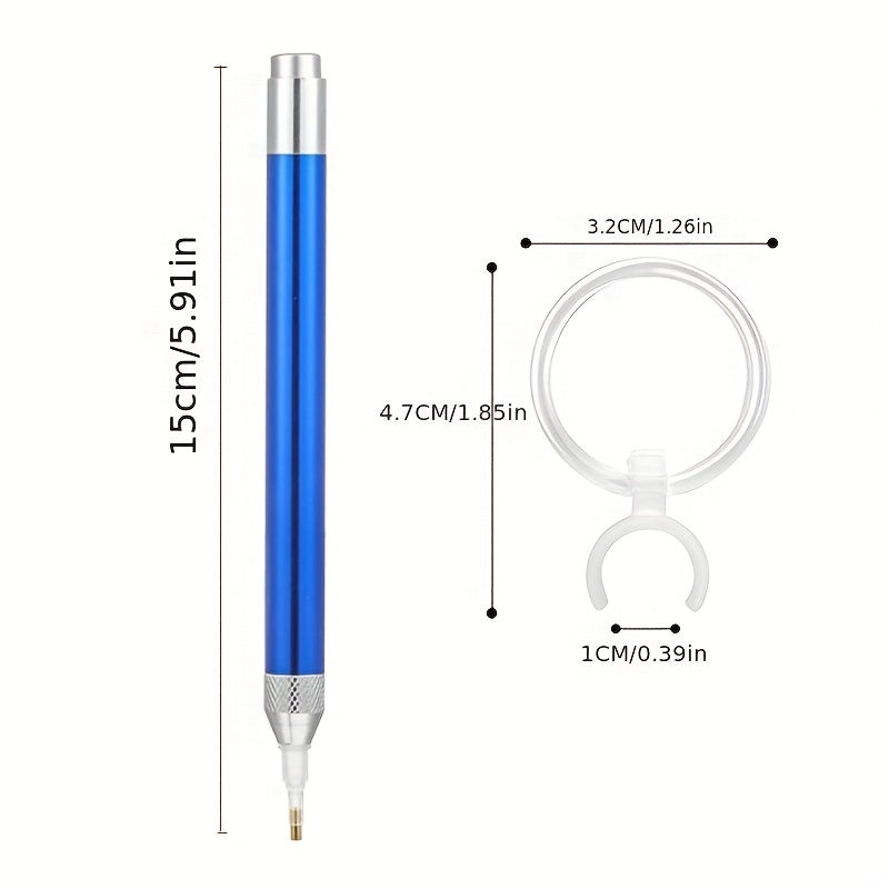 Unlock the Magic of Diamond Painting with this 1pc Luminous Point Diamond Pen and Magnifying Glass!