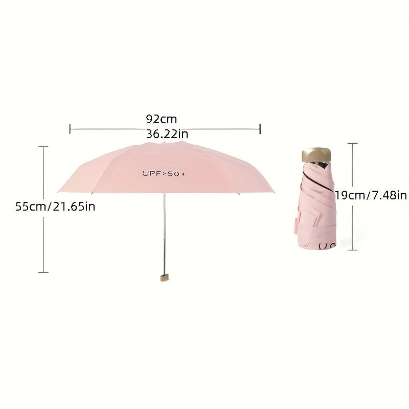 Ultra-Lightweight Outdoor Mini Sun Umbrella - UV Protection & Folding 5-Fold Design