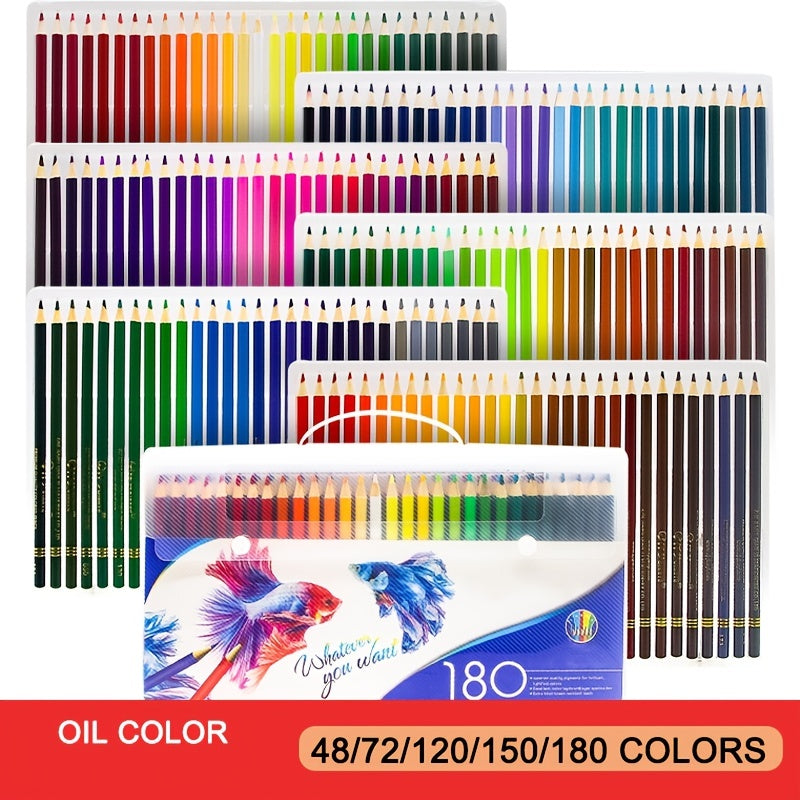 48/72/120/150/180 Professional Oil Color Pencil Set Drawing Colored Pencils Wood Colour Coloured Pencils Kids