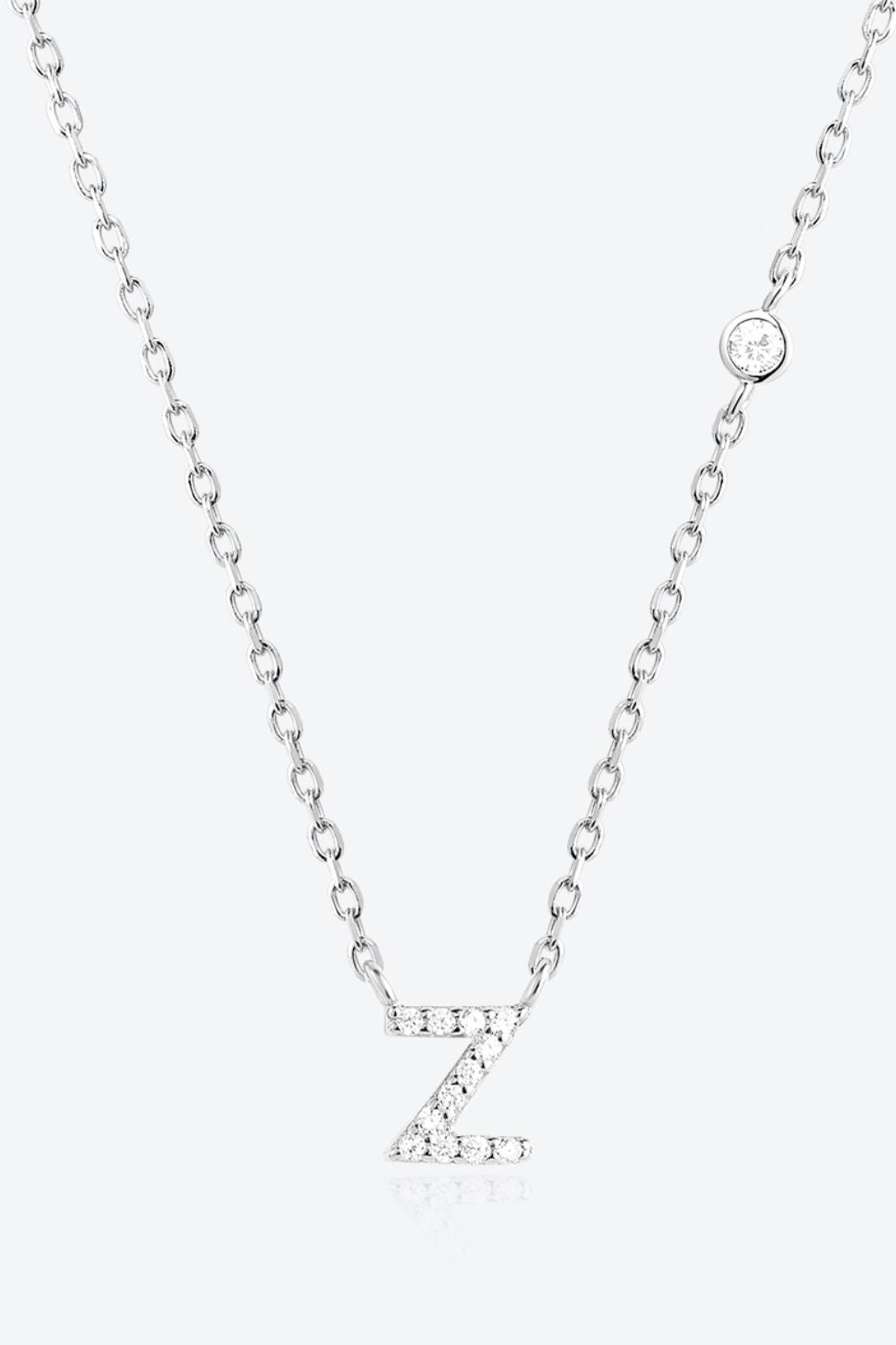 Collier en argent sterling 925 avec zircon V à Z