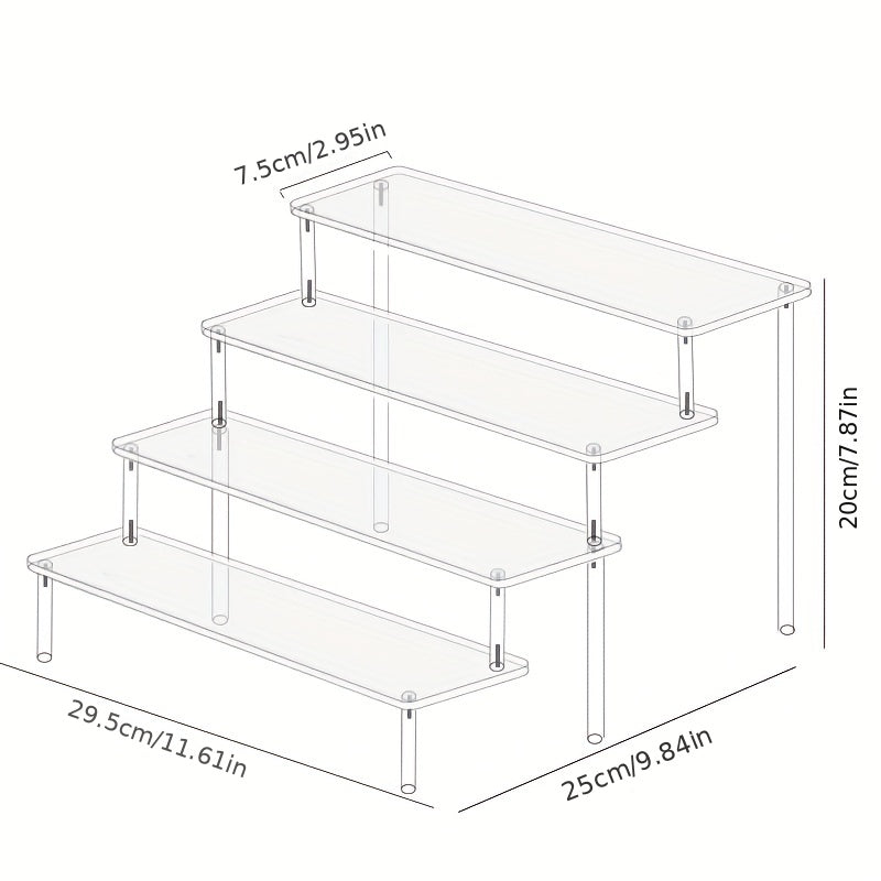 1pc Acrylic Perfume Organizer, Acrylic Display Rack, Transparent Ladder Shelf, Hand-made Anime Car Model Blind Box Storage Display Stand