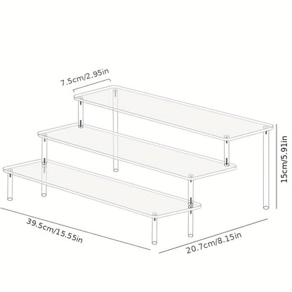 1pc Acrylic Perfume Organizer, Acrylic Display Rack, Transparent Ladder Shelf, Hand-made Anime Car Model Blind Box Storage Display Stand