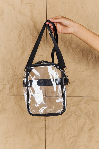 Fame Make Myself Clear Rectangle Crossbody Bag in Black