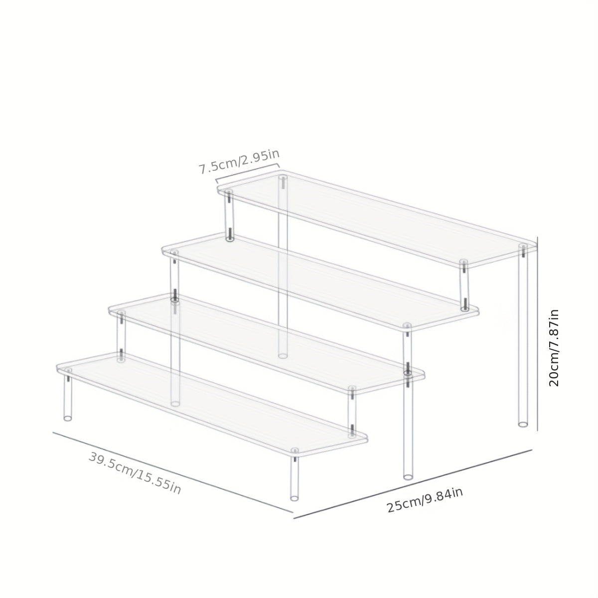 1pc Acrylic Perfume Organizer, Acrylic Display Rack, Transparent Ladder Shelf, Hand-made Anime Car Model Blind Box Storage Display Stand