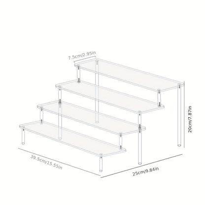 1pc Acrylic Perfume Organizer, Acrylic Display Rack, Transparent Ladder Shelf, Hand-made Anime Car Model Blind Box Storage Display Stand