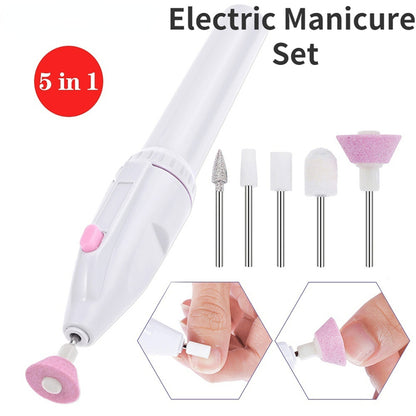 5-in-1 Electric Nail File Set for Professional Manicure and Pedicure Grooming