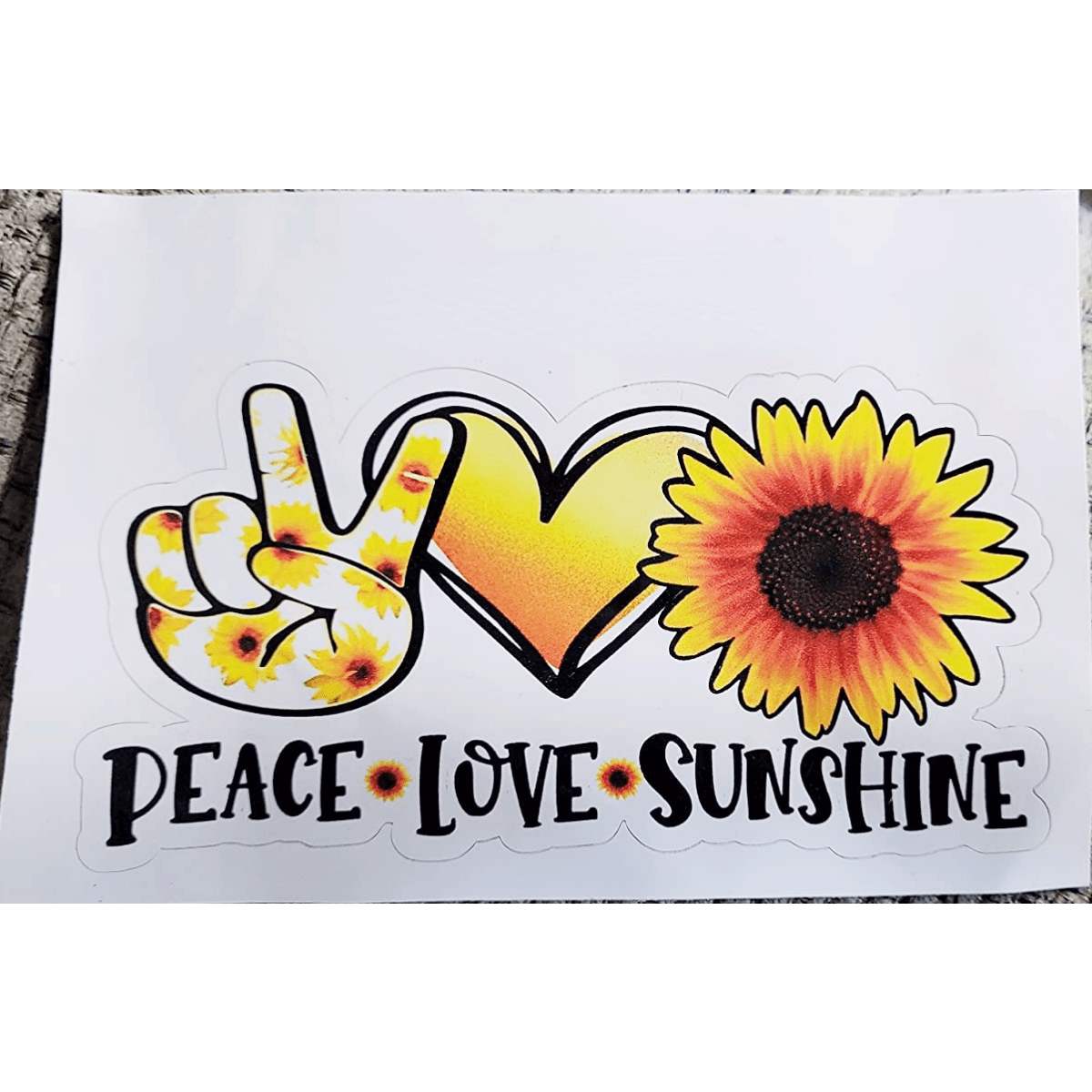 1pc Peace, Love, and Sunshine - Sunflower Summer Vinyl Sticker for Cars, Laptops, and Walls - Waterproof and Durable Car Accessory