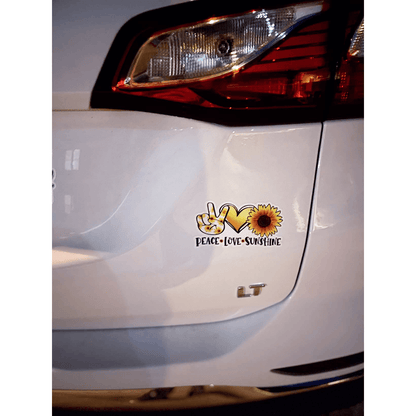 1pc Peace, Love, and Sunshine - Sunflower Summer Vinyl Sticker for Cars, Laptops, and Walls - Waterproof and Durable Car Accessory