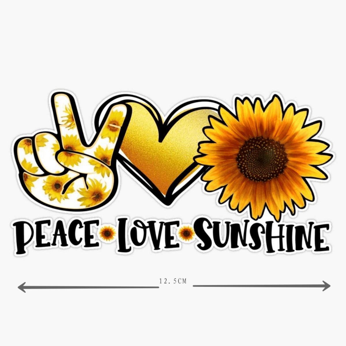 1pc Peace, Love, and Sunshine - Sunflower Summer Vinyl Sticker for Cars, Laptops, and Walls - Waterproof and Durable Car Accessory