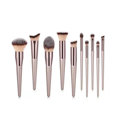 10pcs High Quality Professional Makeup Brushes Set Eyeshadow Brown Foundation Powder Cosmetic