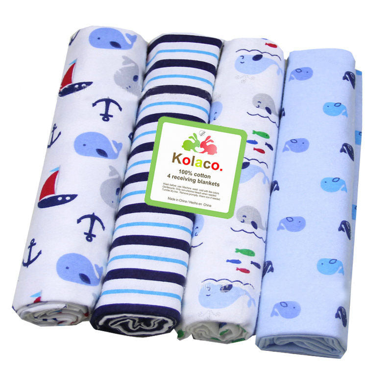 4pcs Cotton Receiving Newborn Baby Supersoft Blanket 29.92x29.92inch