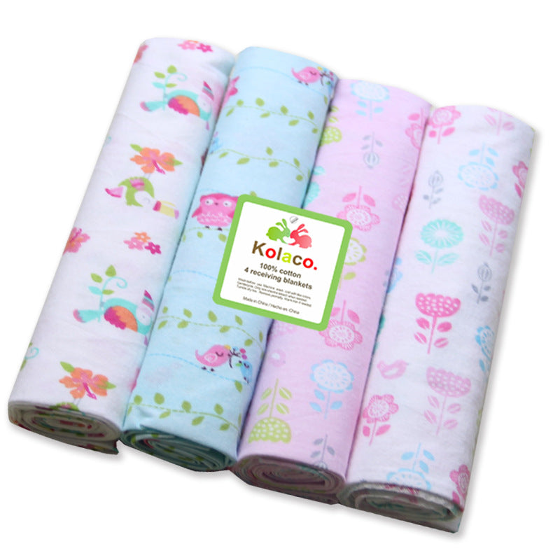 4pcs Cotton Receiving Newborn Baby Supersoft Blanket 29.92x29.92inch