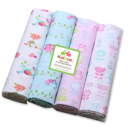 4pcs Cotton Receiving Newborn Baby Supersoft Blanket 29.92x29.92inch