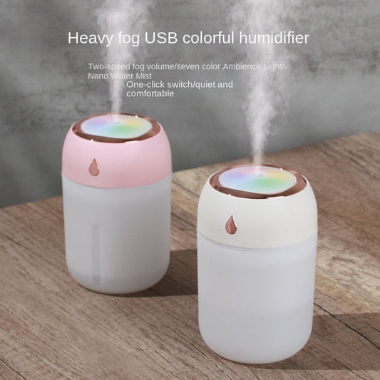 USB Portable Mini Humidifier - 220ml/330ml Cool Mist Humidifier for Bedroom, Travel, Office, and Home - Small and Convenient Humidifier for Improved Air Quality and Comfort